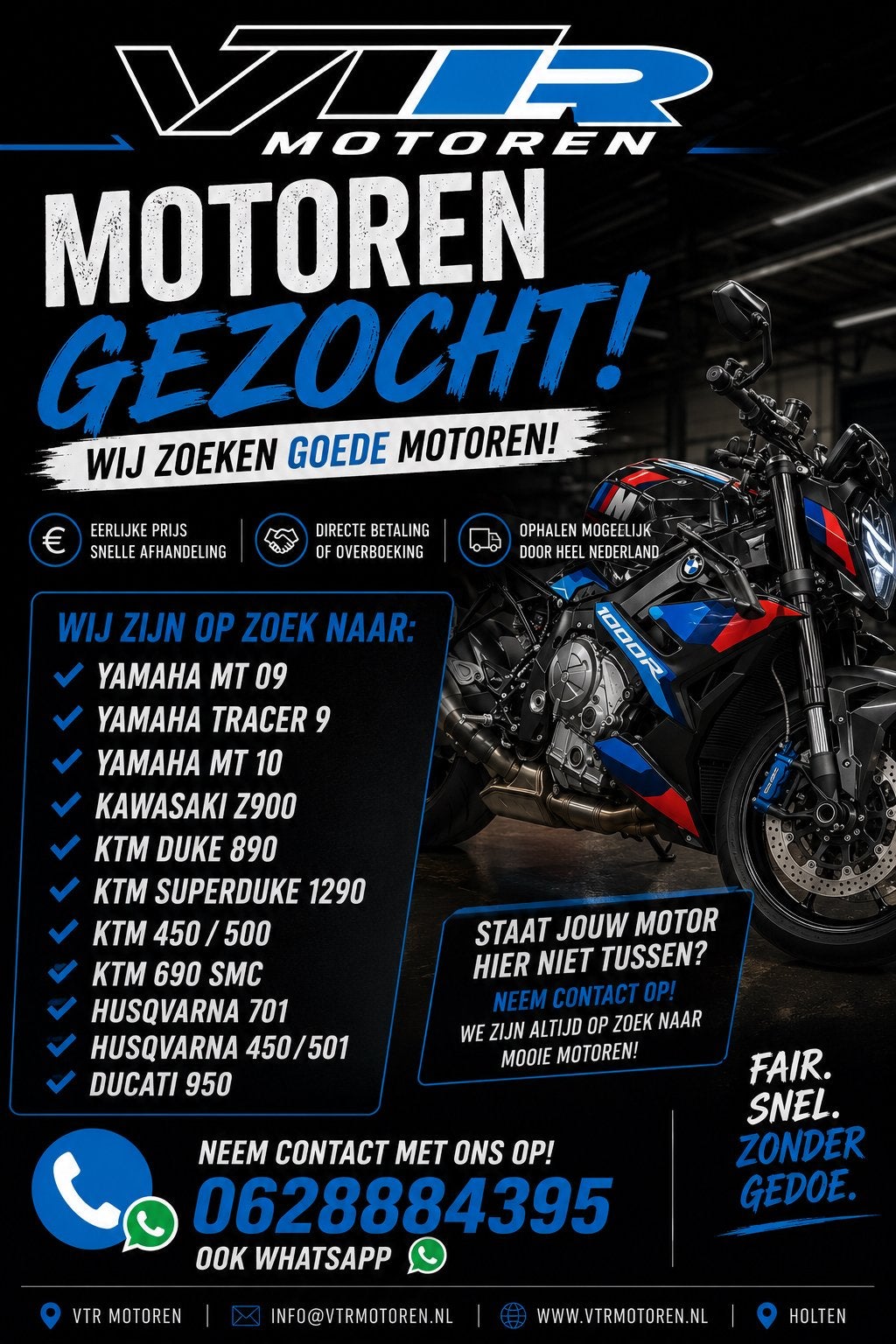 Nous recherchons des motos ! Traitement rapide, Motos, Pièces | Toutes-marques, Enlèvement ou Envoi