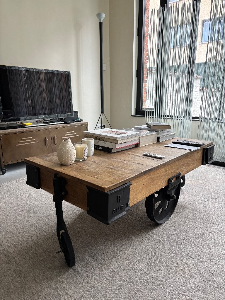 Table basse industriel maison du monde, Métal, 100 à 150 cm, Moins de 50 cm, Enlèvement