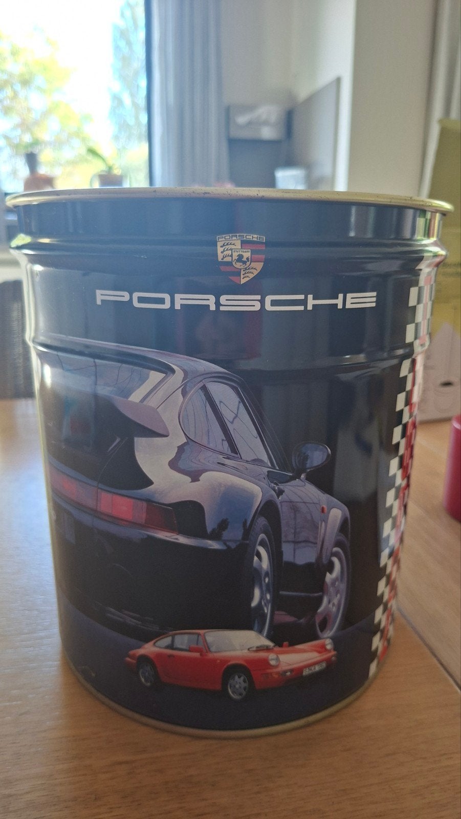 Vintage Porsche Blikken Prullenbak / Vuilnisbak – Origineel, Ophalen of Verzenden, Gebruikt, Porsche