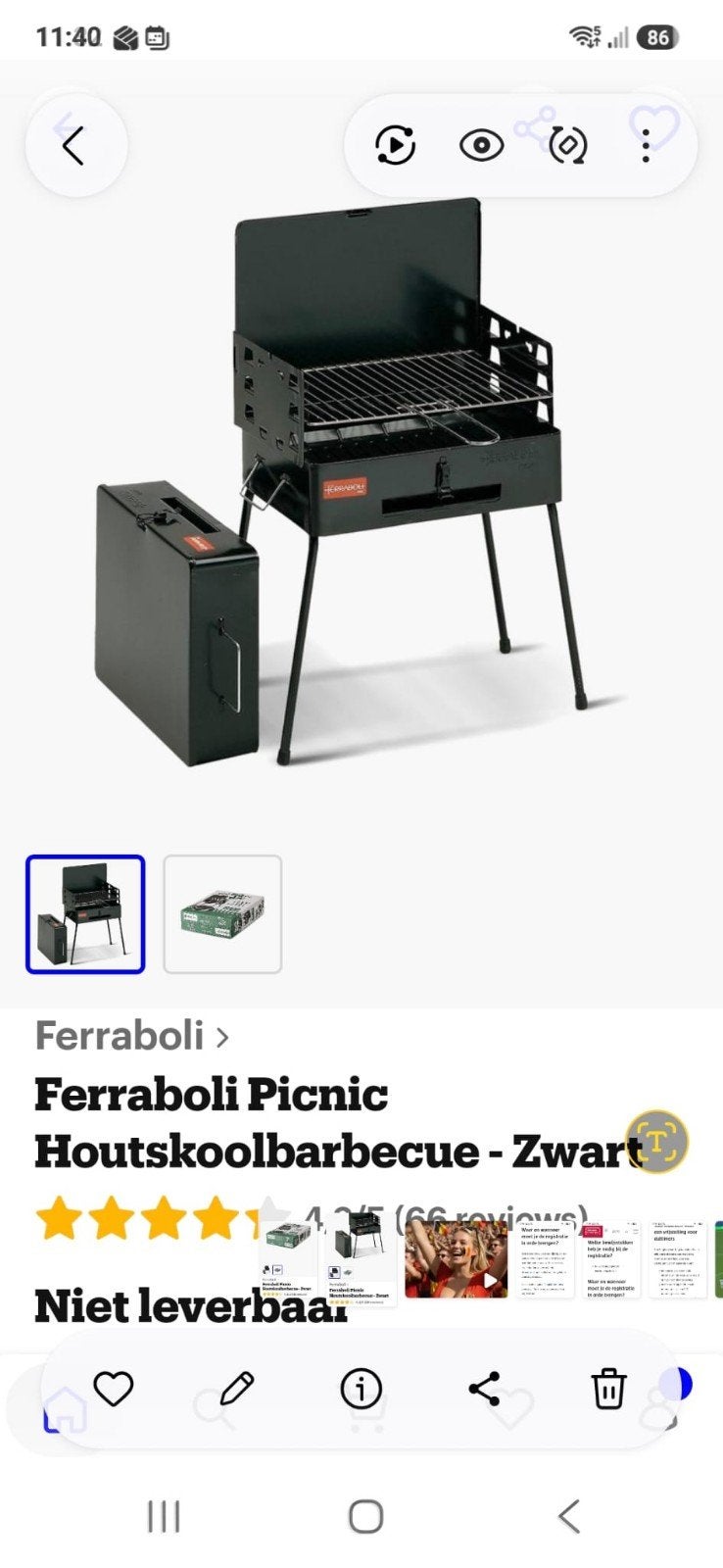 Bbq nieuw, Enlèvement