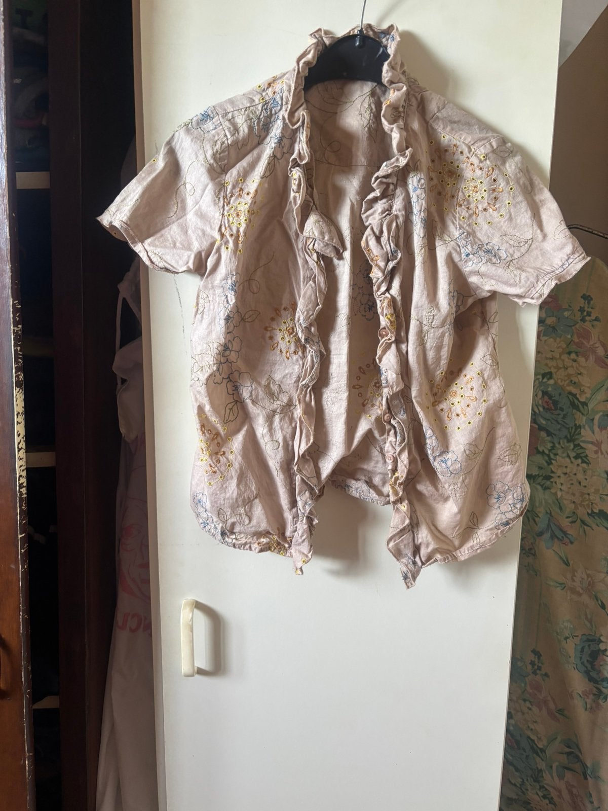 blouse, Kleding | Dames, Ophalen of Verzenden, Zo goed als nieuw, Maat 38/40 (M), Beige