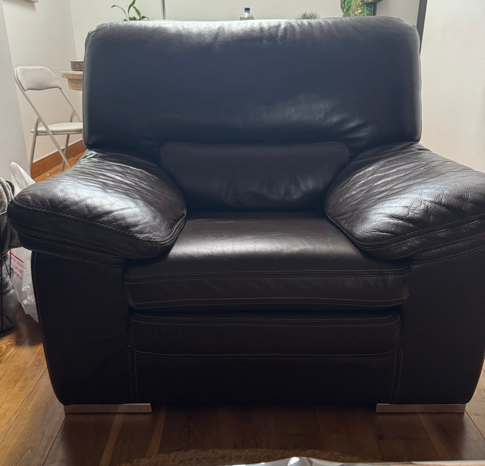 Salon cuir, Maison & Meubles, Fauteuils, Enlèvement, Utilisé, Cuir, Moderne