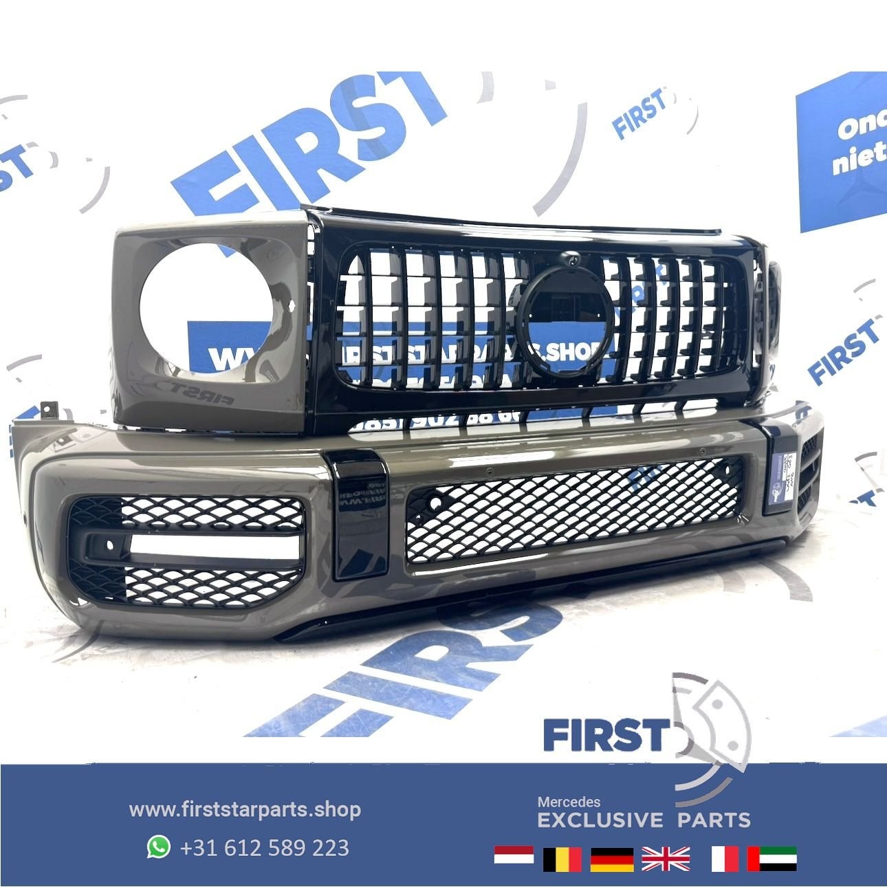 W463 G63 AMG VOORBUMPER + GT GRIL W464 origineel Mercedes G, Gebruikt, -, Voor, Ophalen of Verzenden