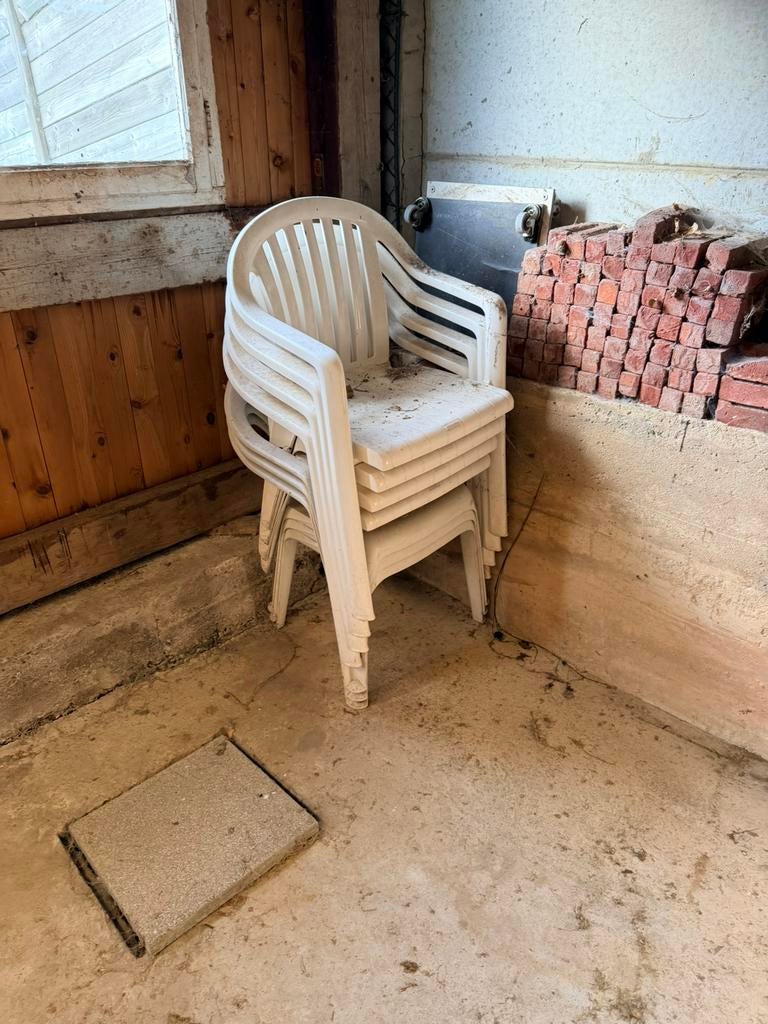 Plastieken tuinstoelen, Tuin en Terras, Ophalen, Gebruikt