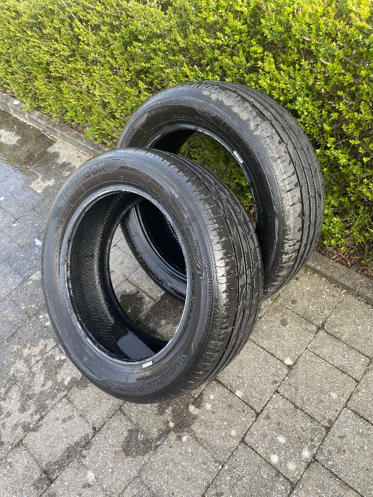 2 Hankook banden Model Ventus Prime 195/55/16, Ophalen, Gebruikt, 155 mm, 16 inch