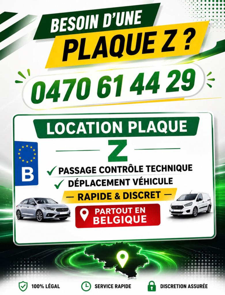 Plaques z, Enlèvement, Comme neuf