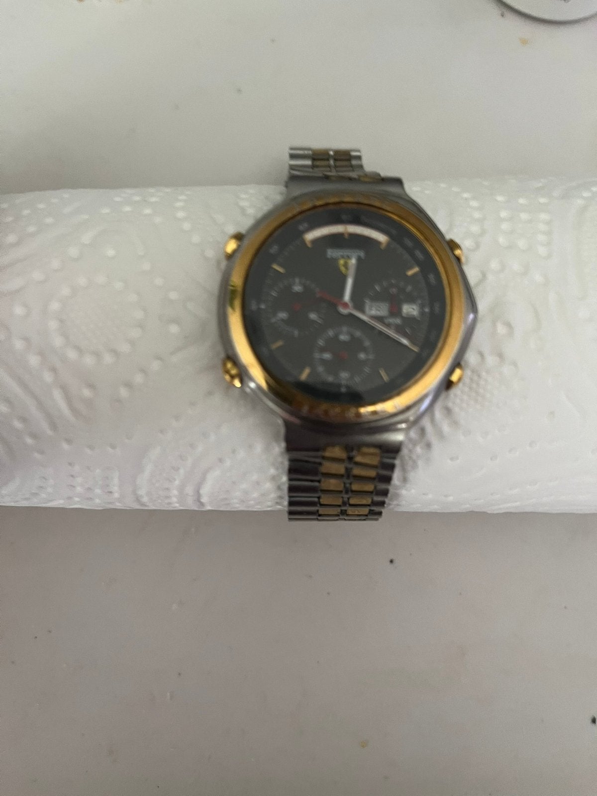 Ferrari formula chronograaf eind 1980, Bijoux, Sacs & Beauté, Montres | Hommes, Montre-bracelet, Autres marques, Enlèvement ou Envoi