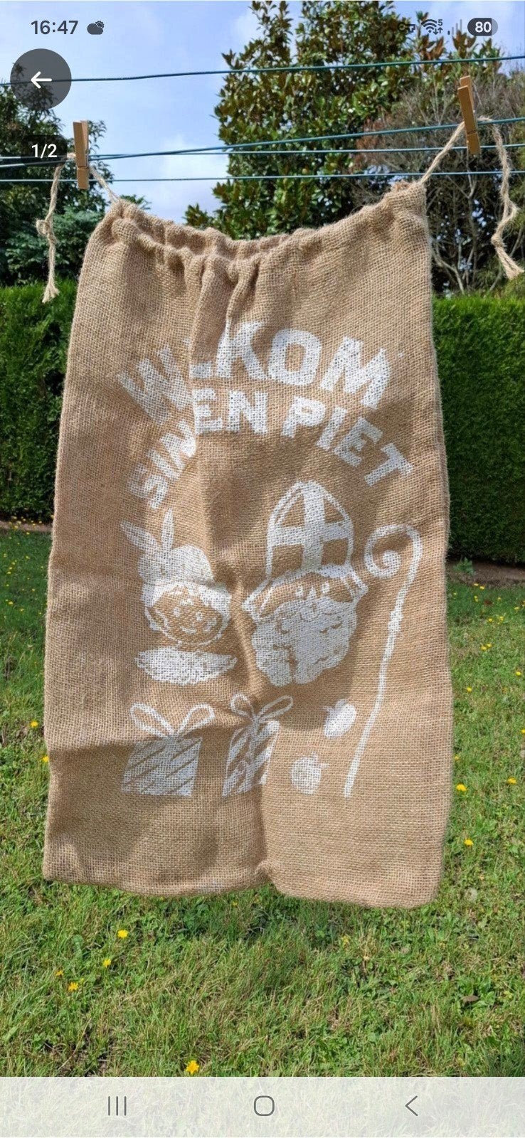 SAC EN JUTE POUR ST NICOLAS., Enlèvement