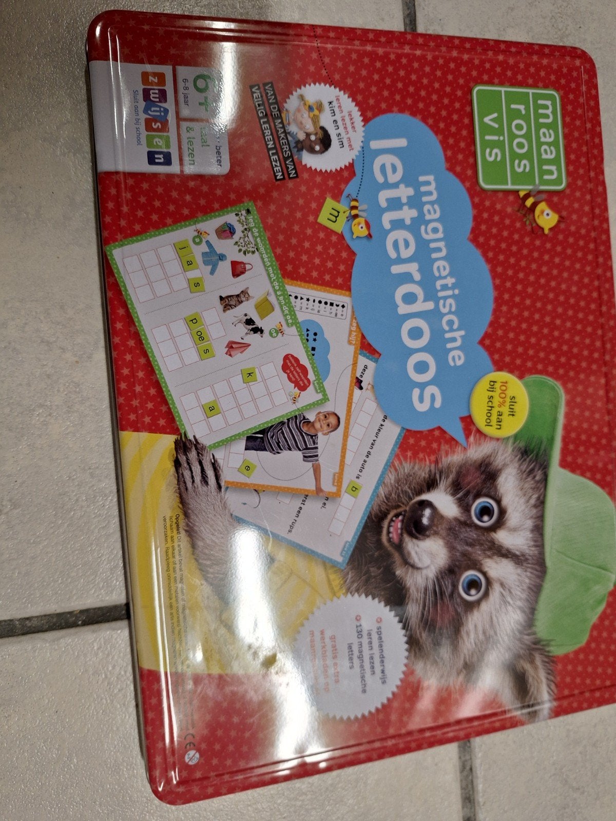 magnetische letterdoos maan roos vis, Ophalen of Verzenden