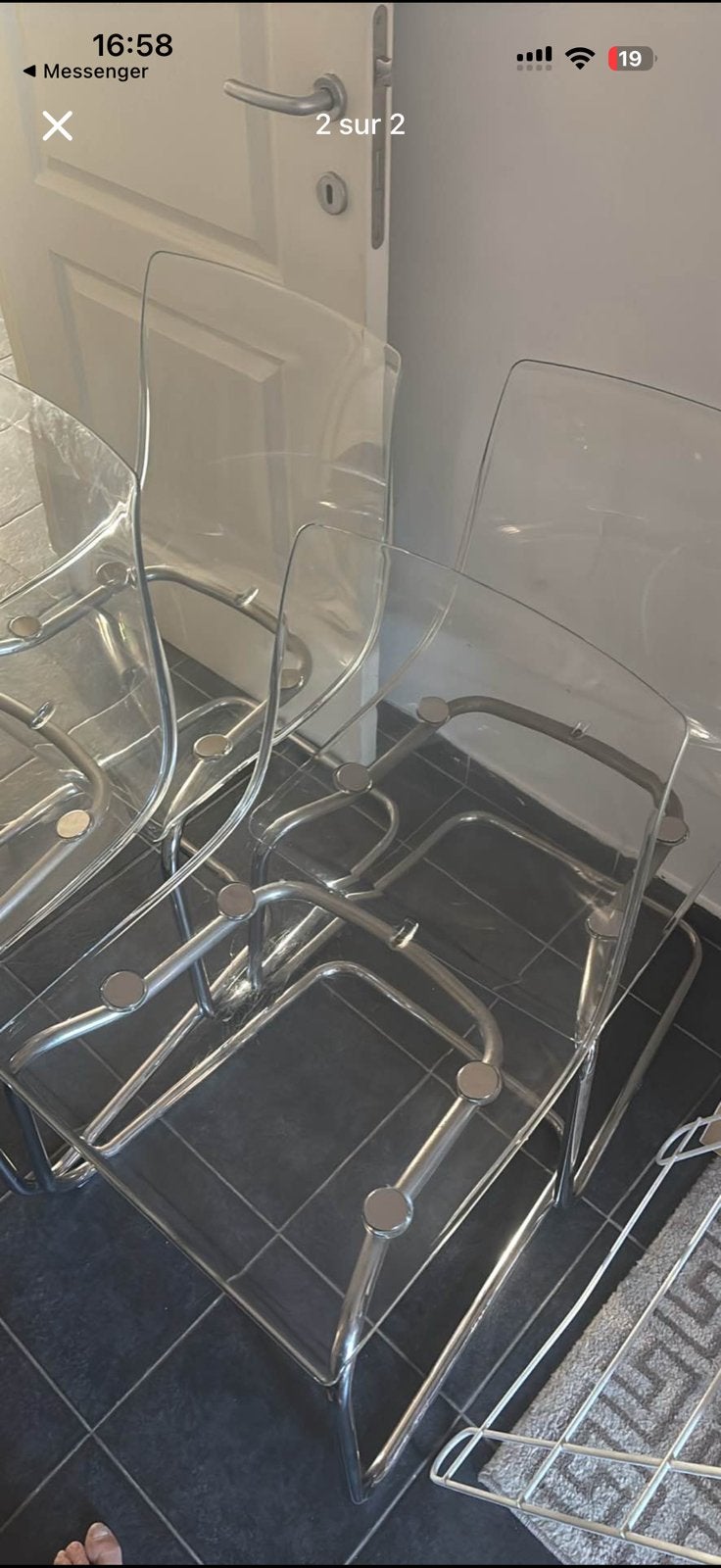 4 Chaise ikea transparent, Enlèvement, Comme neuf