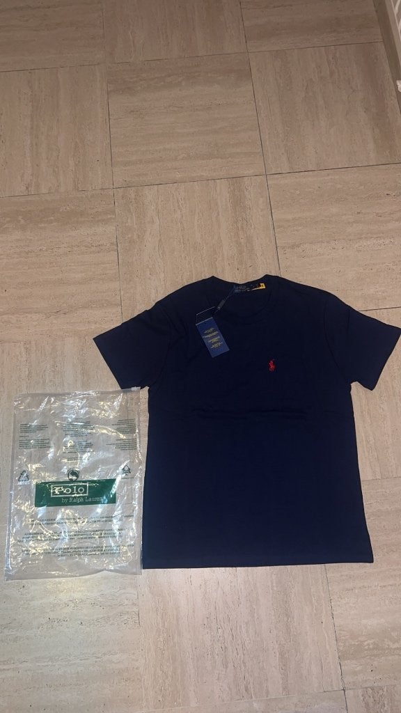 Ralph Lauren Polo T-shirt Donkerblauw M | Nieuw, Neuf, Enlèvement ou Envoi, Polo Ralph Lauren, Bleu
