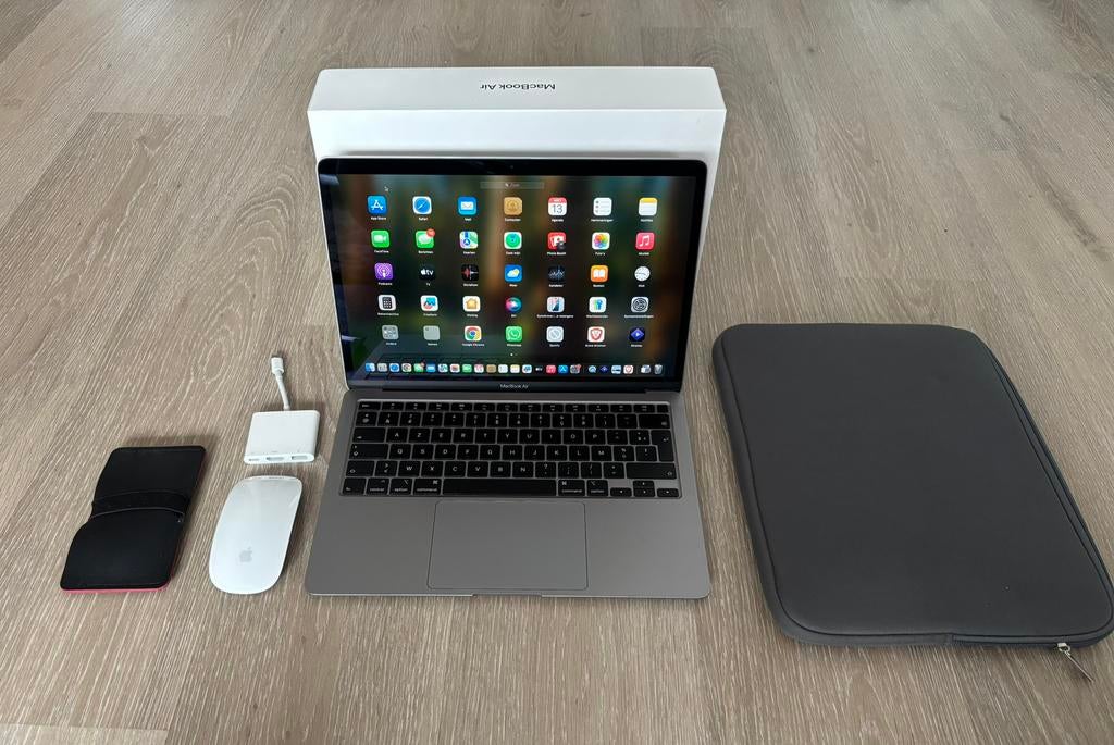 MacBook Air (2020) + alle accesoires, Computers en Software, Ophalen of Verzenden, Zo goed als nieuw, MacBook