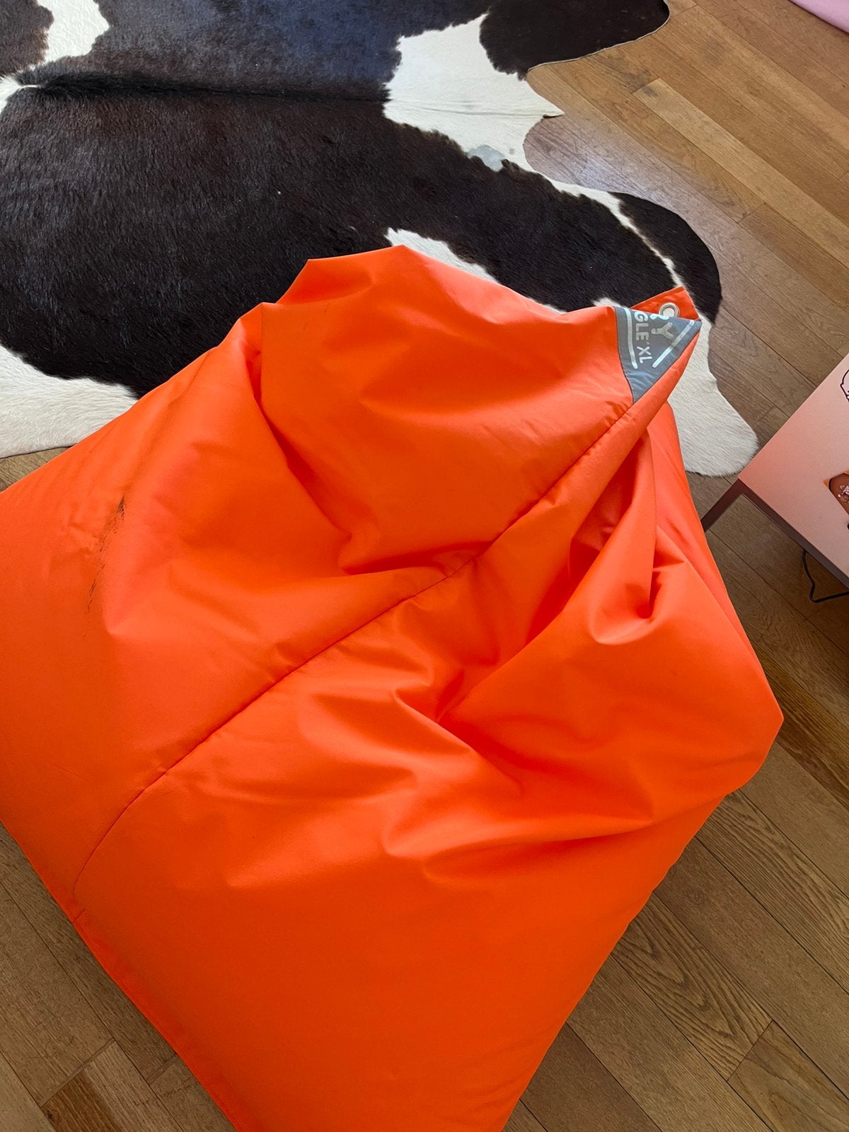 Pouf orange TRY ANGLE taille XL, Enlèvement, Comme neuf, Orange, Pouf