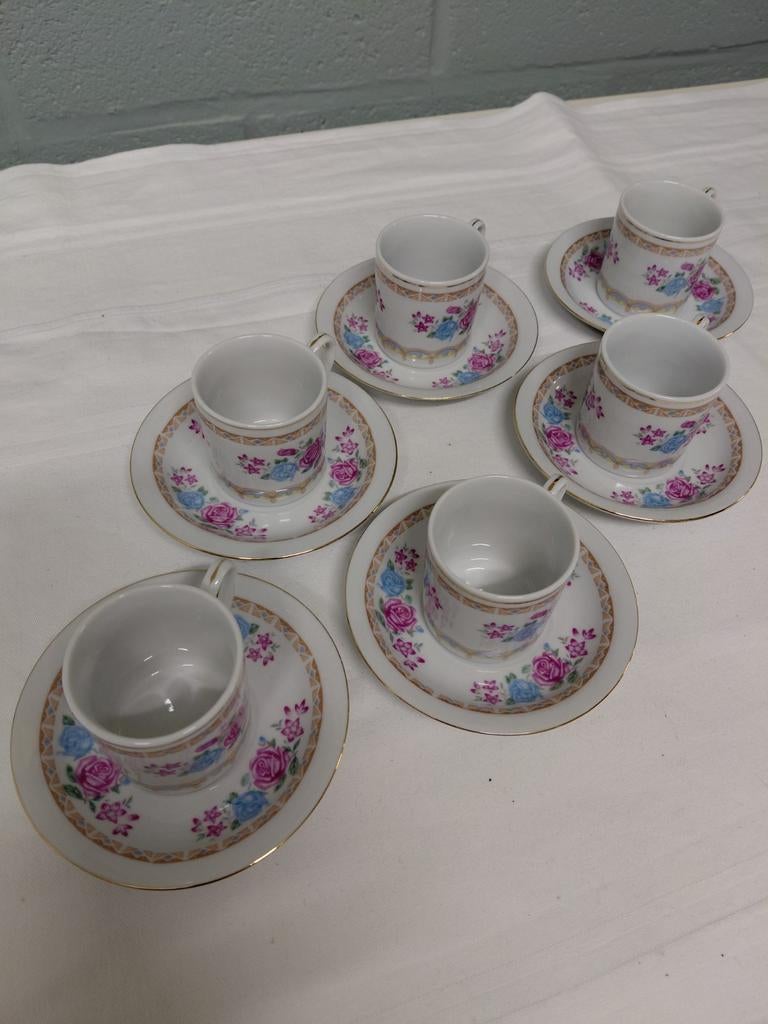 Service chinois 6 tasses et sous tasses, Antiquités & Art, Enlèvement ou Envoi