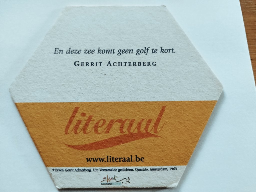Bierviltje Hoegaarden R/V, Ophalen of Verzenden, Zo goed als nieuw, Viltje(s), Overige merken