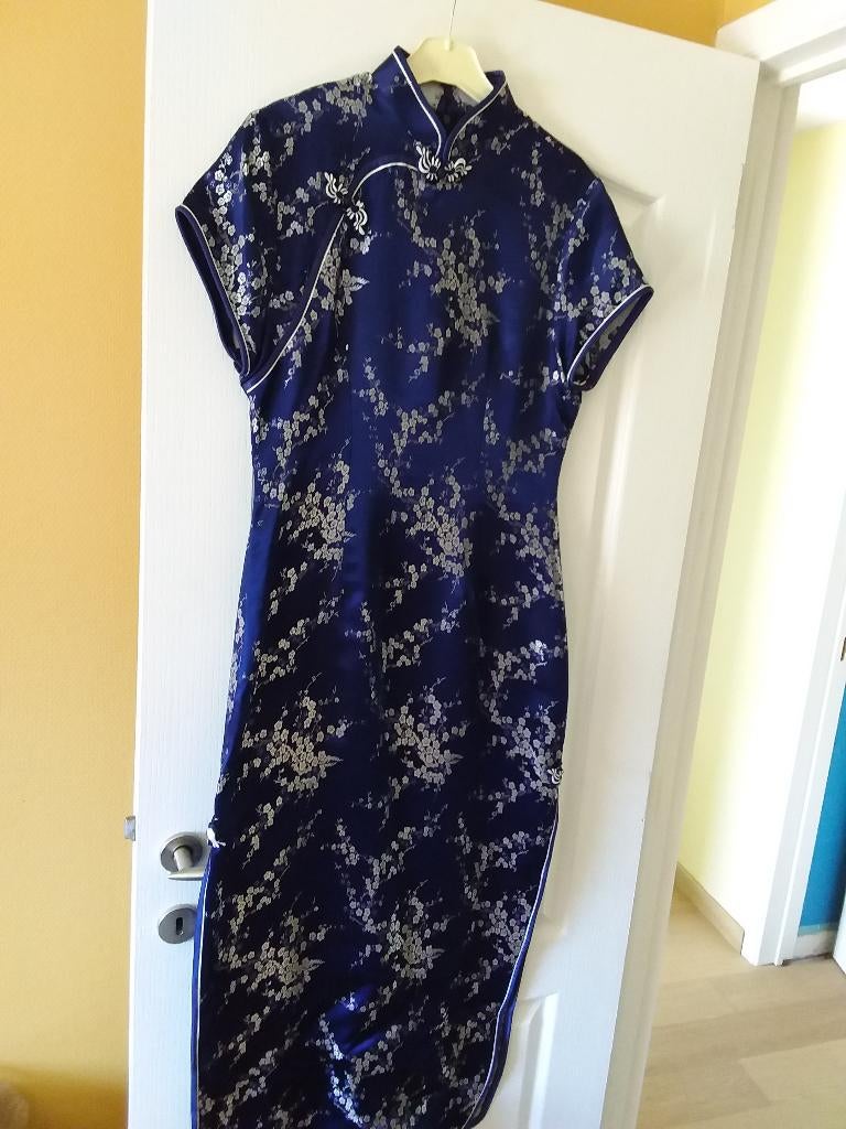 Avondjurk in Chinese stijl, Ophalen, Blauw, Maat 42/44 (L), Zo goed als nieuw