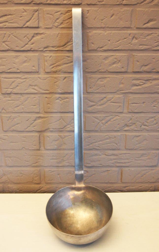 Grote Vintage Pollepel Uit Inox / Diameter 18cm / 1,5 Liter, Ophalen of Verzenden, Zo goed als nieuw, Inox