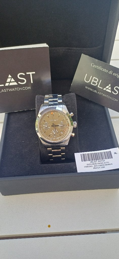 Montre automatique chronograph Ublast, Ophalen, Staal, Staal, Polshorloge