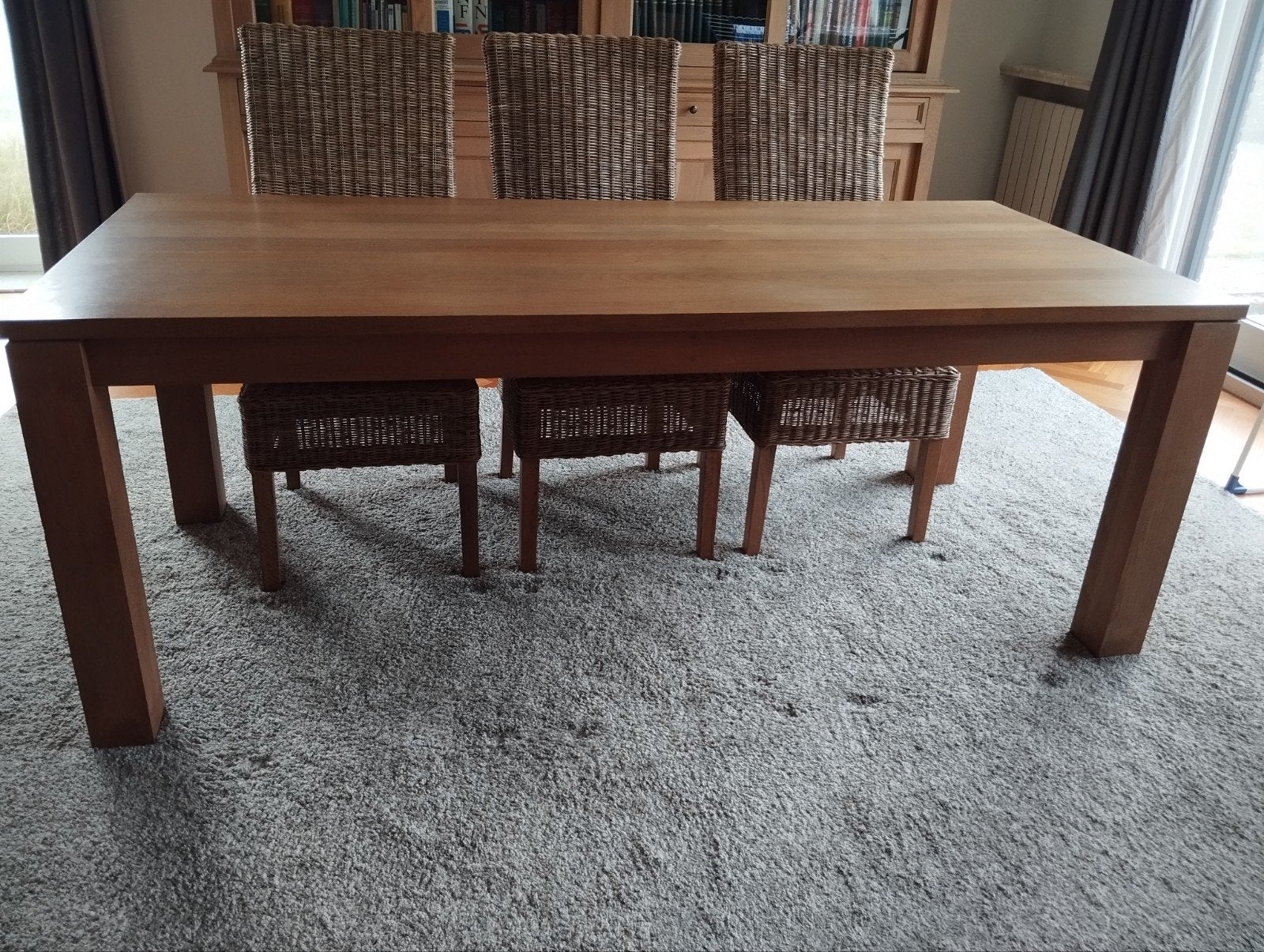 Massieve, eiken tafel te koop, Huis en Inrichting, Ophalen, Eikenhout, 200 cm of meer, 50 tot 100 cm