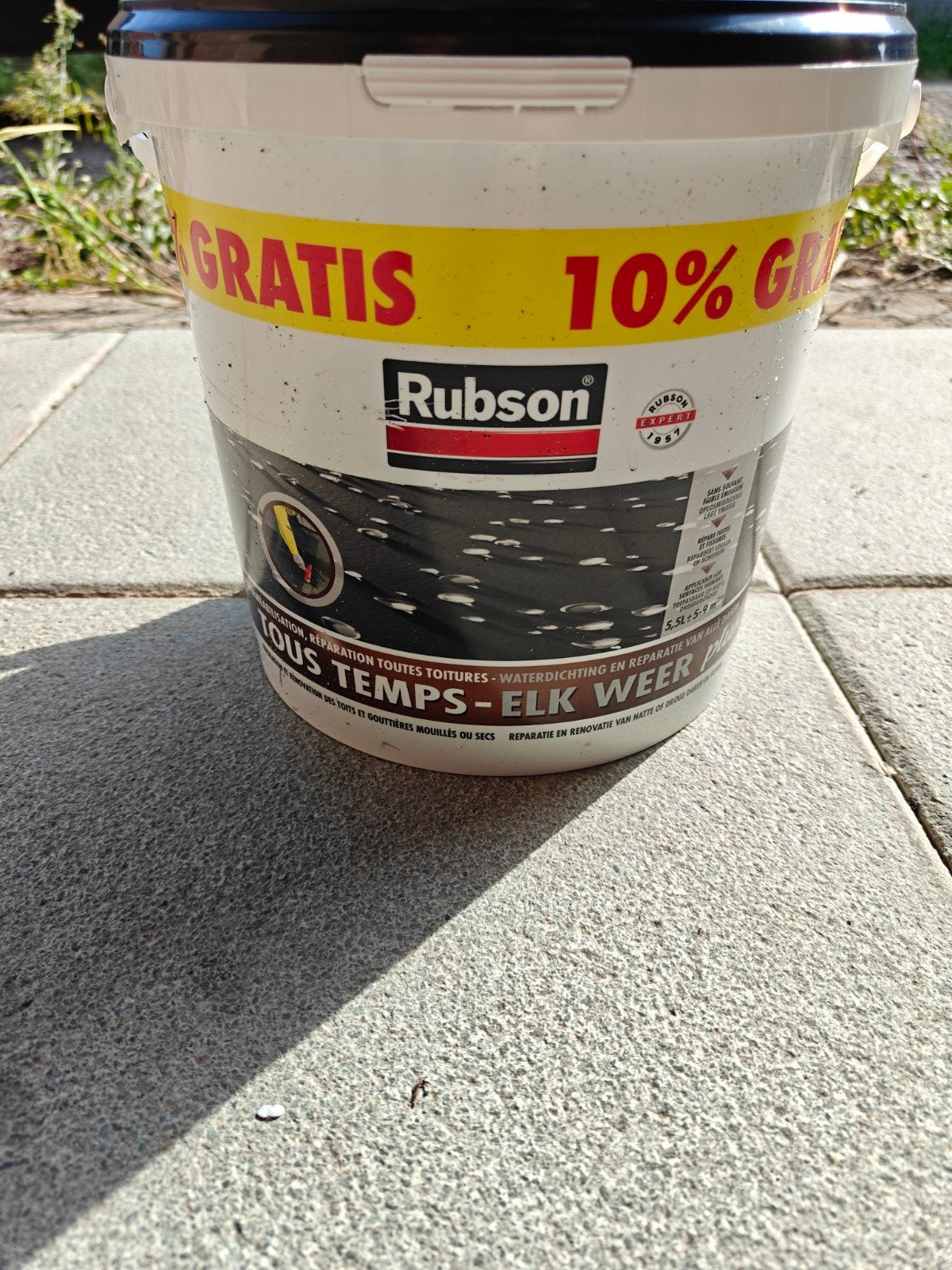 Rubson Coating Elk weer Plus Rubbercoating 10L, Doe-het-zelf en Bouw, Ophalen, Zwart