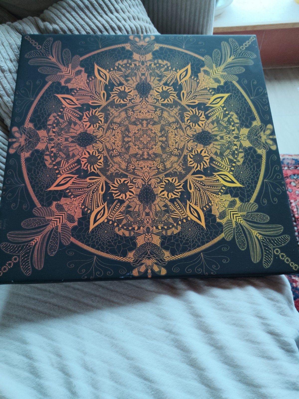 mandala 40 op 40 cm op doek, Huis en Inrichting, Ophalen, Nieuw, Vierkant, Natuurlijk materiaal