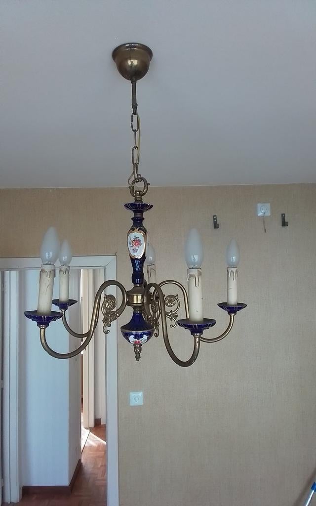 Prachtig unieke porseleinen kroonluchter, Huis en Inrichting, Lampen | Kroonluchters, Ophalen