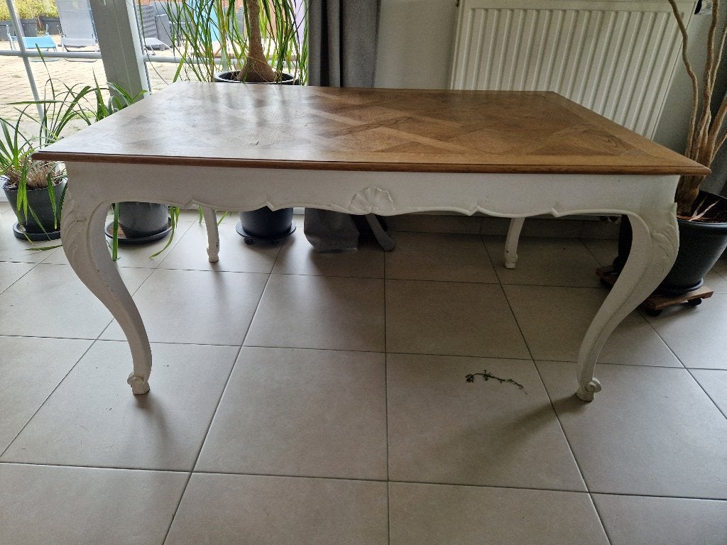 Table en chêne avec 2 tiroirs, 100 à 150 cm, 100 à 150 cm, Enlèvement, Utilisé