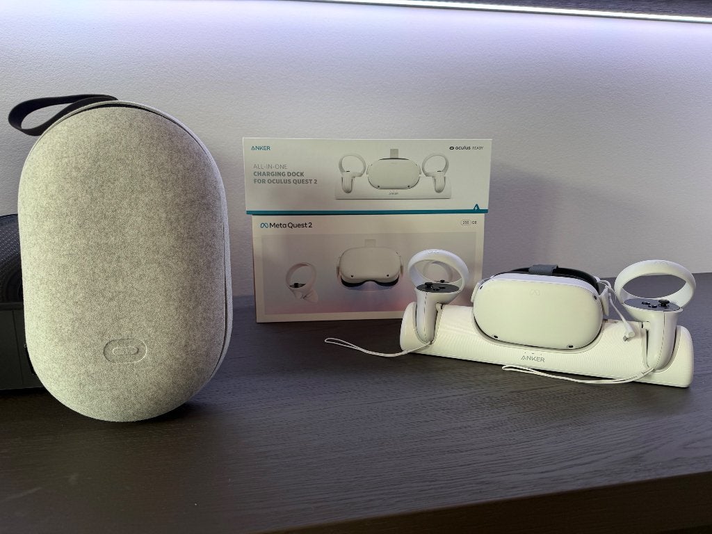 Meta Quest 2 + Elite Strap + Anker Charging Dock + Reishoes, Enlèvement, Utilisé, Lunettes VR, Autres plateformes