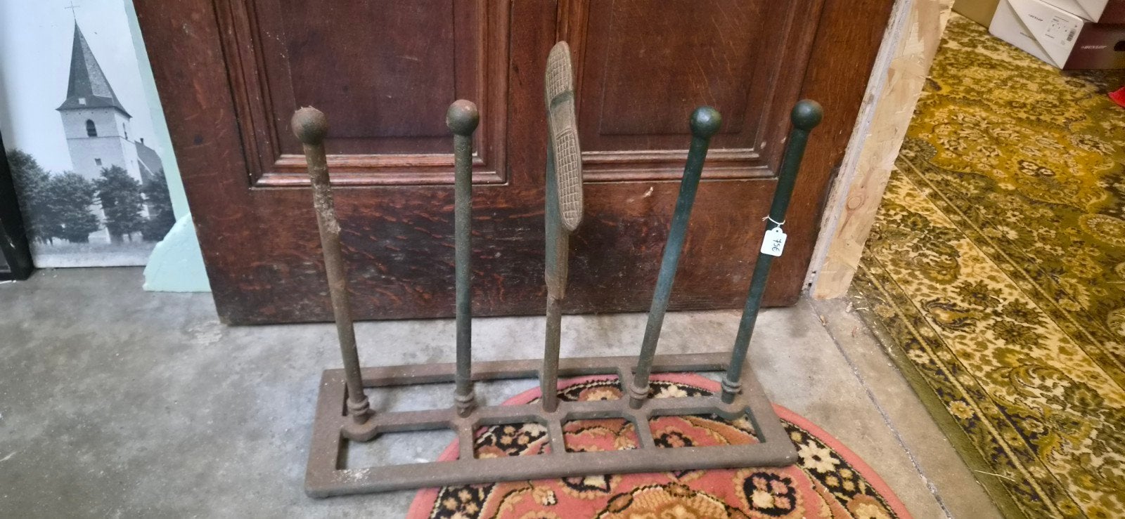 Oude gietijzeren laarzenknecht / laarzenrek, Enlèvement