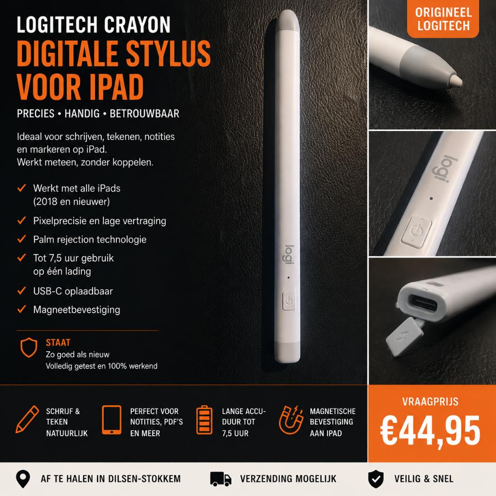 Logitech Crayon Digitale Stylus voor iPad –  nieuw, Elektronische apparatuur, Overige elektronische apparatuur, Ophalen, Nieuw