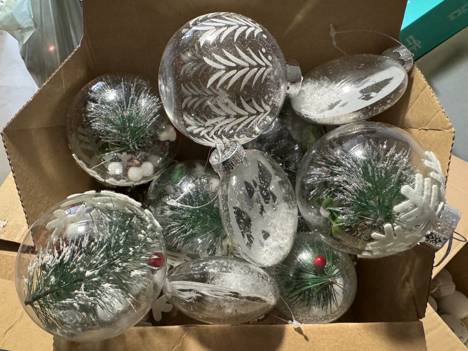 Doorzichtige kerstballen, Ophalen, Zo goed als nieuw