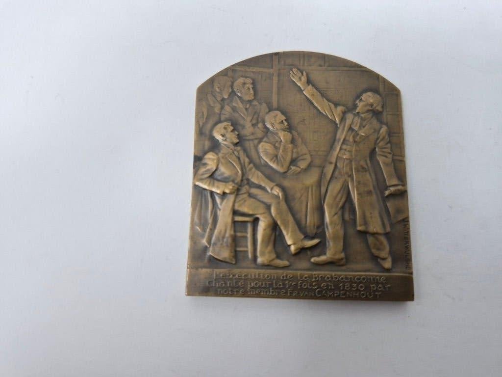 Grote bronzen kunstplaquette – Belgische Revolutie 1830, Ophalen