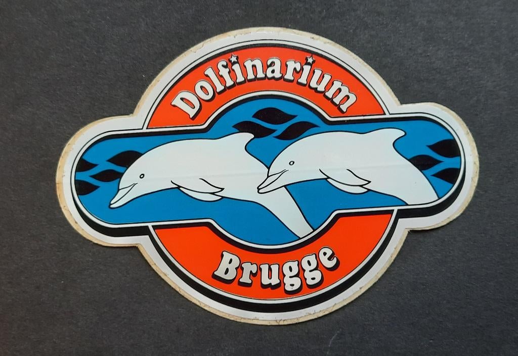 Sticker Dolfinarium Brugge, Verzenden, Gebruikt