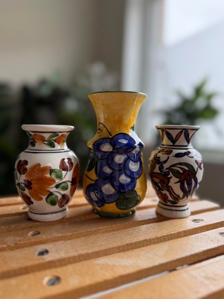 Ensemble de 3 vases en céramique faits à la main fabriqués, Enlèvement ou Envoi