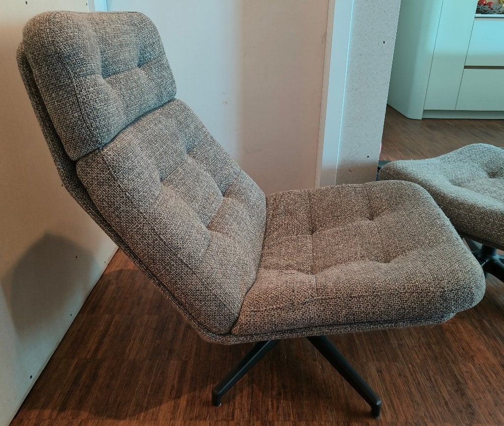 Draaifauteuil + voetenbank Havberg ikea, Huis en Inrichting, Fauteuils, Ophalen, Gebruikt, Stof, 75 tot 100 cm