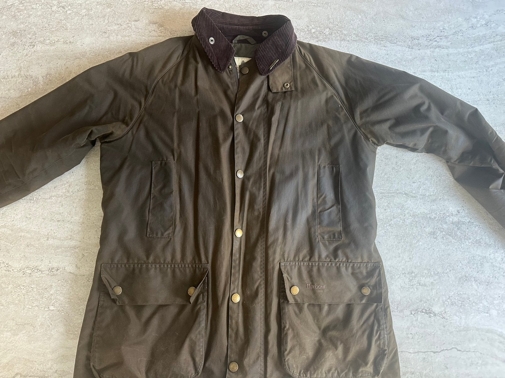 BARBOUR JAS -Beaufort Wax Jacket Olive, Kleding | Heren, Ophalen, Gedragen, Maat 56/58 (XL), Groen