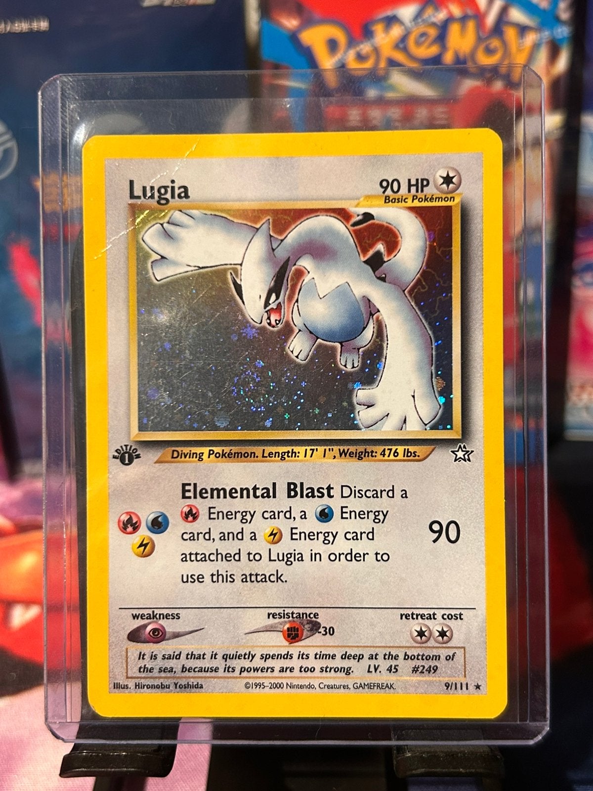 Lugia first edition pokemon, Hobby en Vrije tijd, Verzamelkaartspellen | Pokémon, Ophalen of Verzenden, Zo goed als nieuw