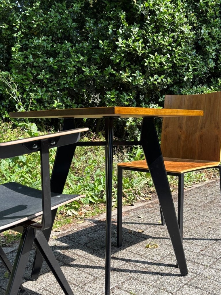 Rotor ‘4’ tafel | 60 cm vierkant blad (14 op voorraad), Huis en Inrichting, Overige houtsoorten, 50 tot 100 cm, Vierkant, Nieuw