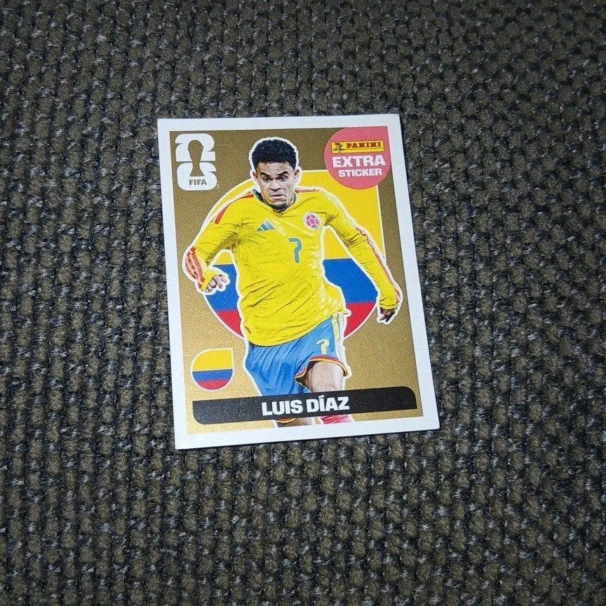 Panini FIFA Wereldbeker 2026 Extra sticker - Luis Díaz Goud, Ophalen of Verzenden, Nieuw, Sticker