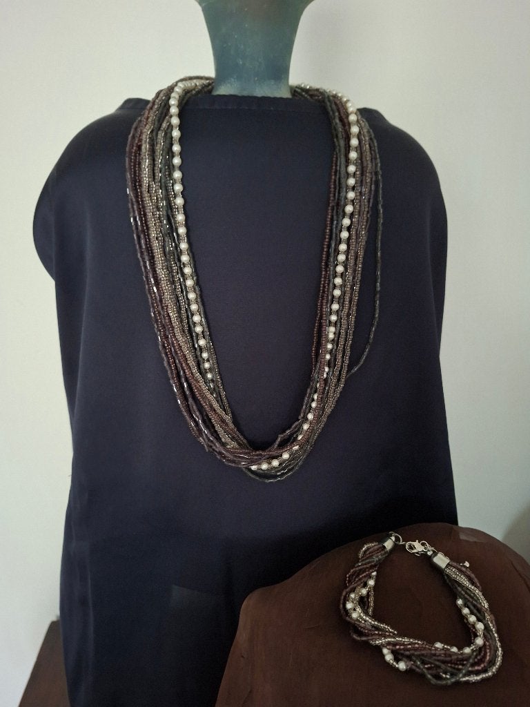 Halsketting met armband, Bijoux, Sacs & Beauté, Colliers, Enlèvement ou Envoi, Utilisé, Réglable, Synthétique