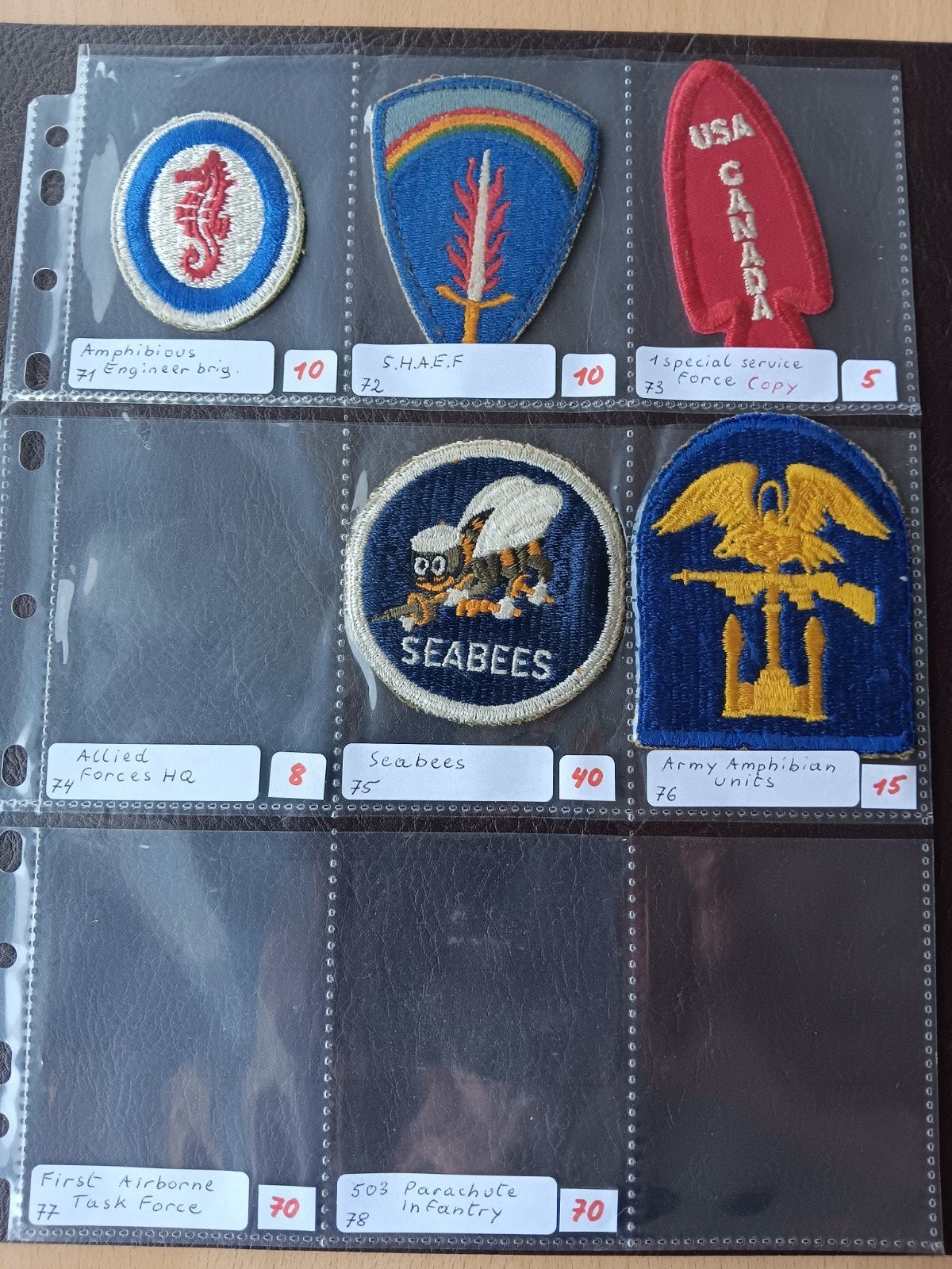 us ww2 patches, Enlèvement ou Envoi