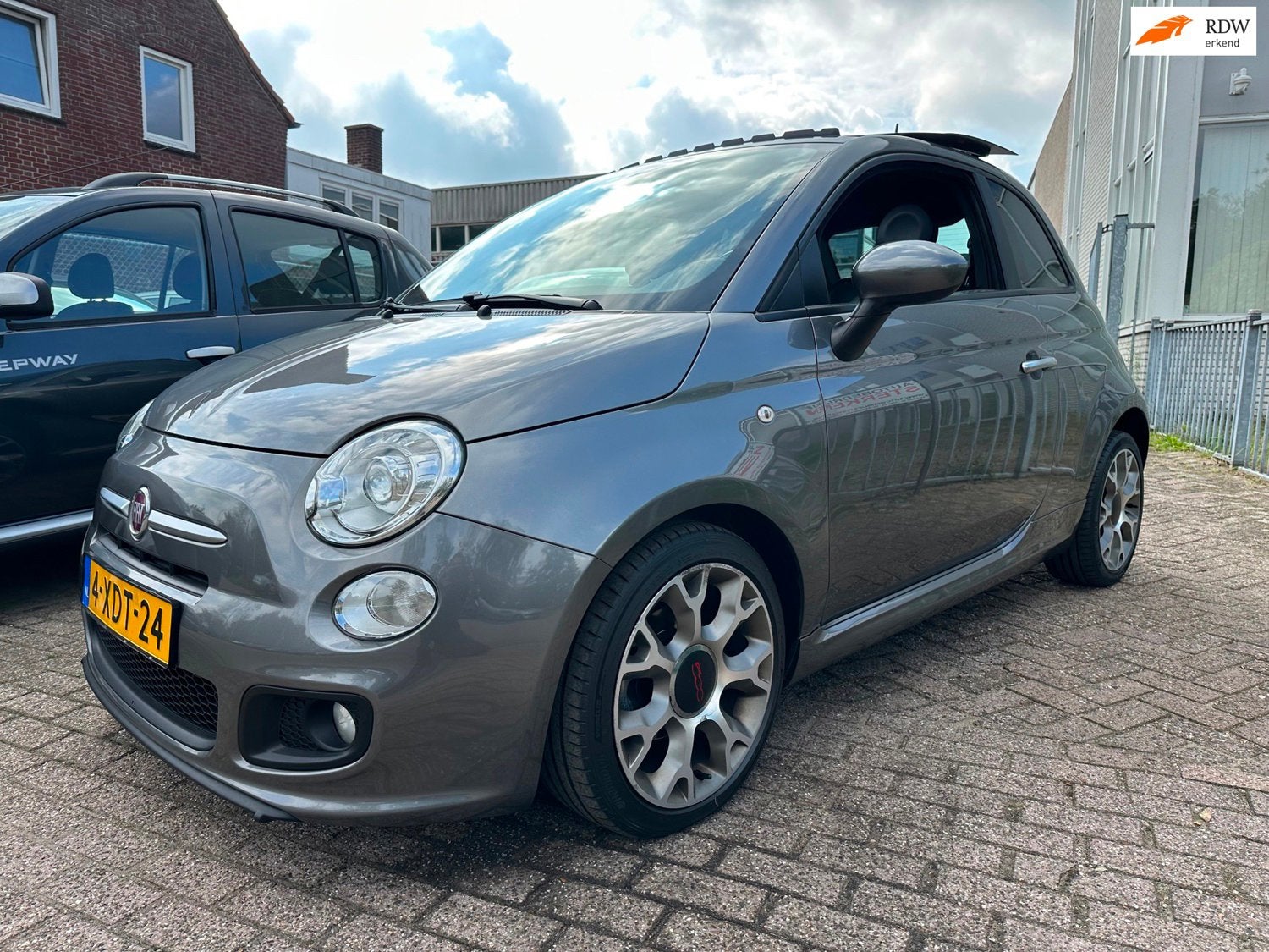 Fiat 500 Turbo S * Glazendak *, Autos, Cuir, Argent ou Gris, Achat, Noir