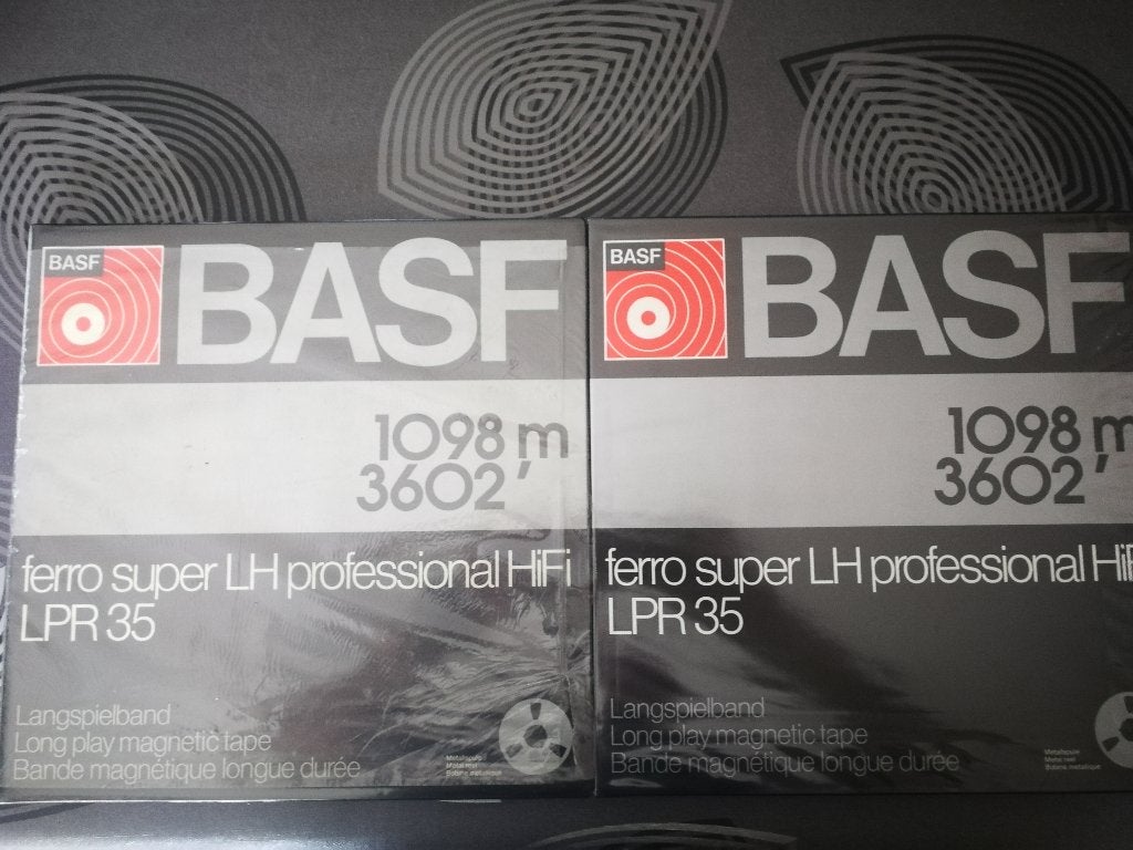 2 XBASF metalen spoelen met band 26,5cm nieuw, Audio, Tv en Foto, Bandrecorder, Ophalen of Verzenden