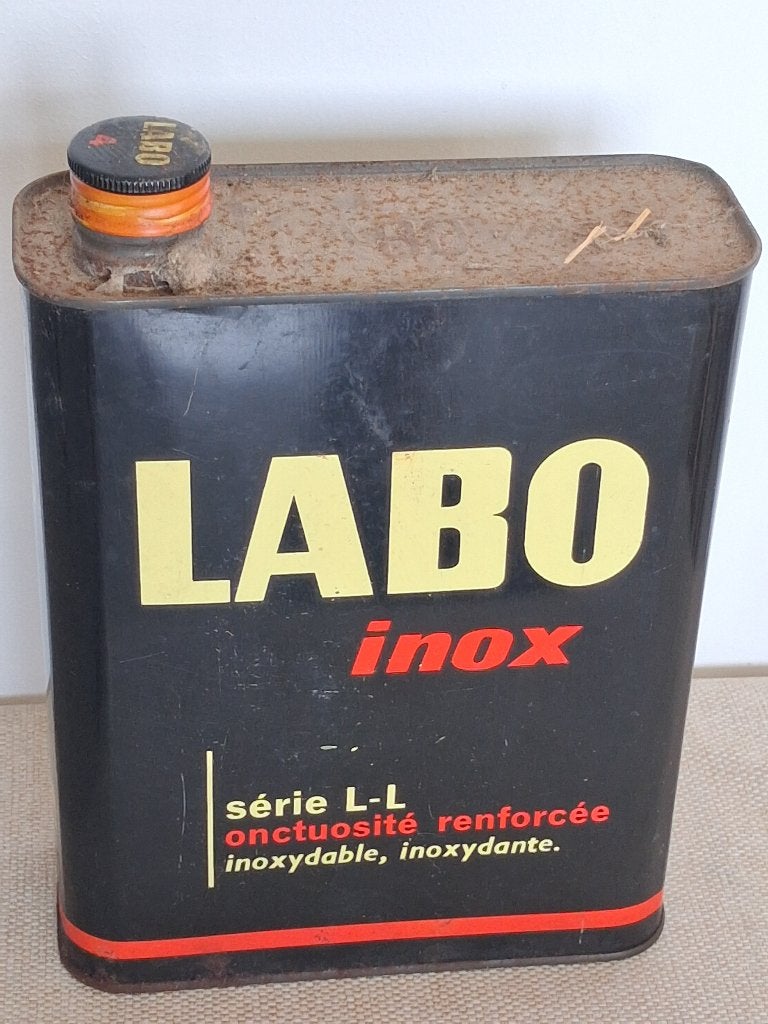 Bidon d'huile vintage LABO en acier inoxydable, Enlèvement ou Envoi, Comme neuf