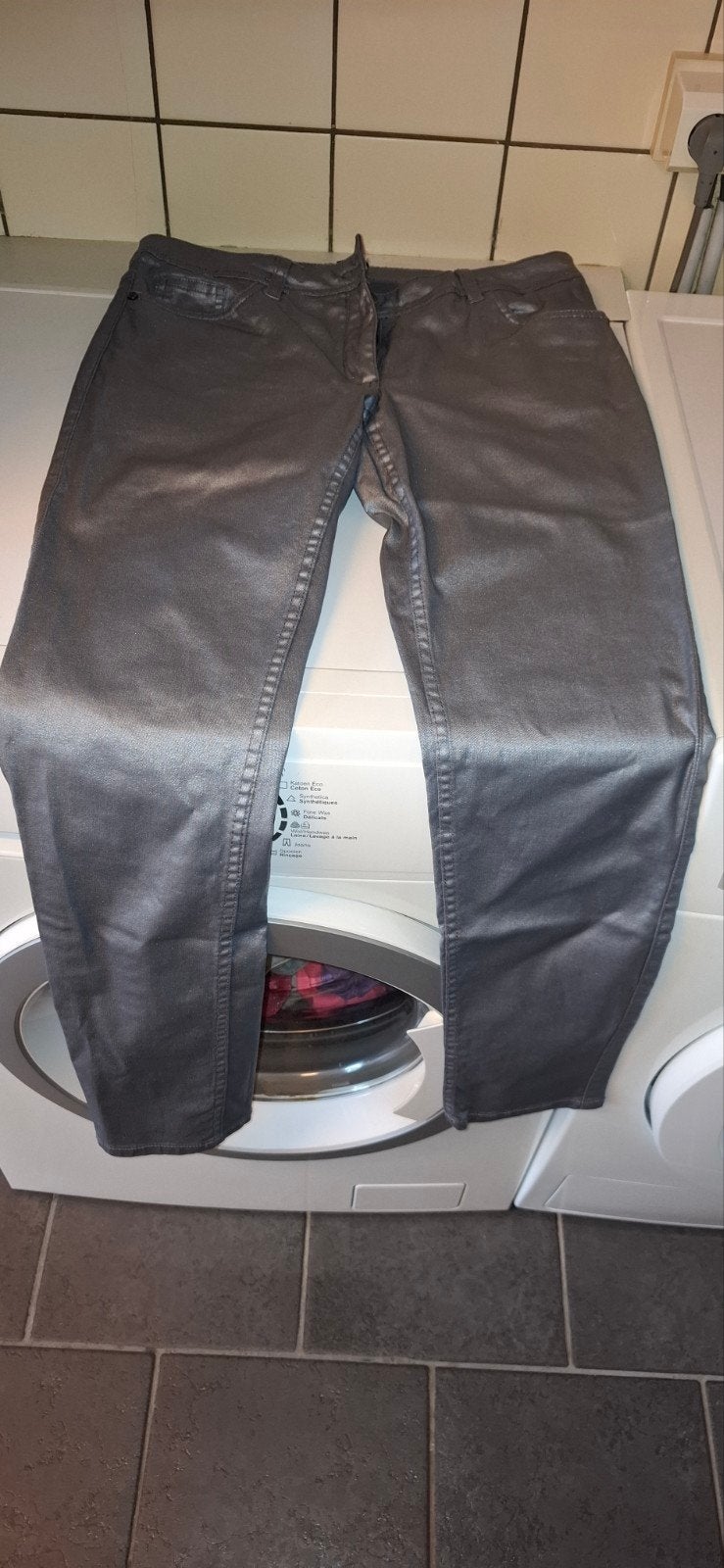 Gijs/zilveren dames broek, Kleding | Dames, Broeken en Pantalons, Ophalen of Verzenden, Maat 42/44 (L), Grijs