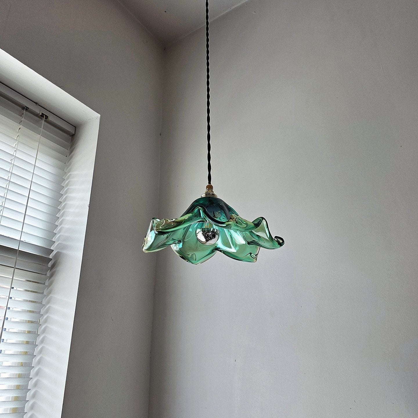 Vintage Murano glazen hanglamp., Ophalen of Verzenden