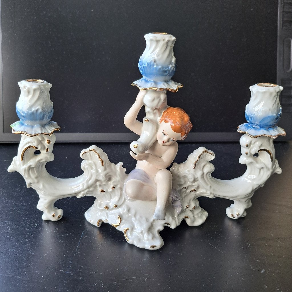 Candlick putto by ARPO Romania., Enlèvement ou Envoi, Utilisé, Matériau naturel, Chandelier