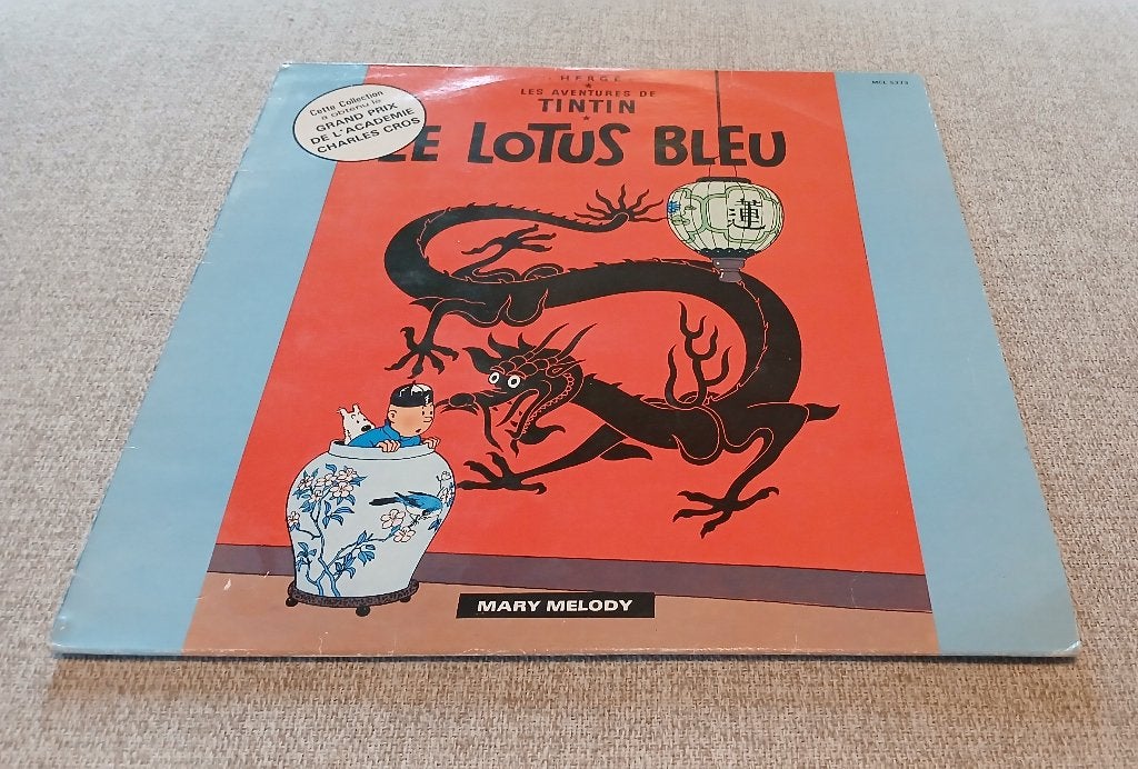 BD Disque Vinyle Tintin Le Lotus Bleu Hergé Français, Livres, Une BD, Enlèvement ou Envoi, Utilisé