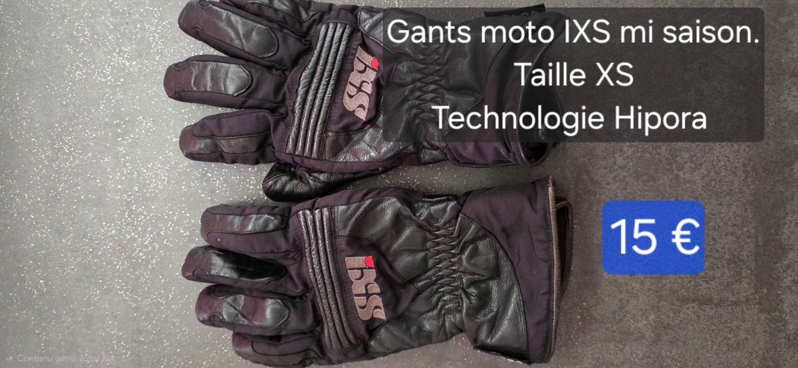 Gants moto marque IXS en cuir et tissu taille XS, Enlèvement ou Envoi, Gants
