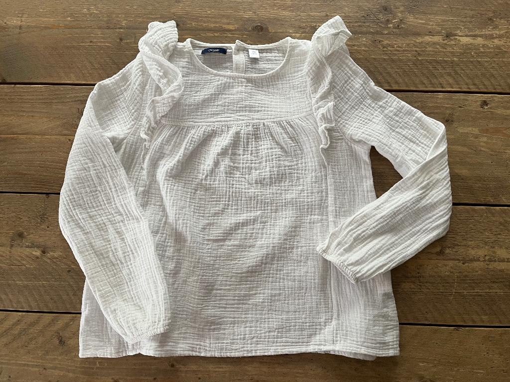 Blouse Okaidi, LS/Tetra blanche 152, Enlèvement ou Envoi, Okaïdi, Fille, Chemise ou À manches longues